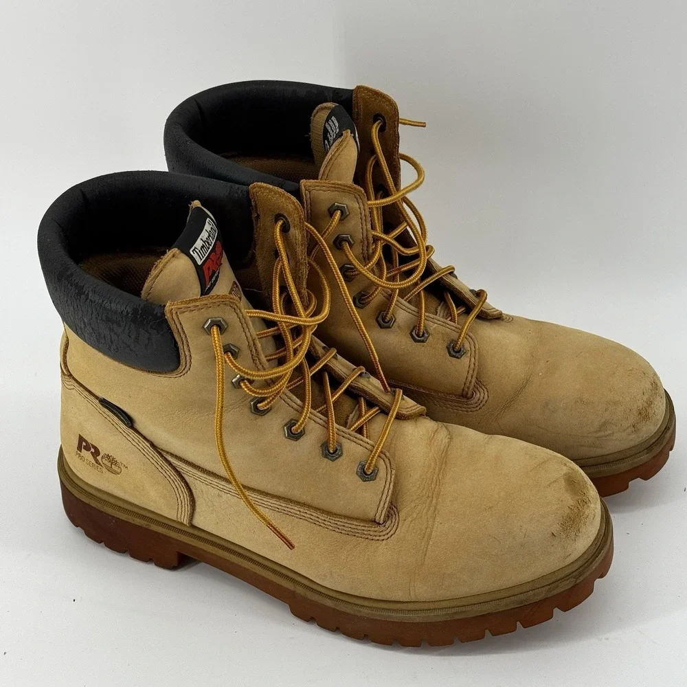 Timberland Pro Boots Men' Size 13 M Direct Attach Soft Toe Work Wheat Waterproof